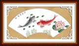 精准印花十字绣客厅小幅挂画动物系列两只鲤鱼情侣清荷鱼润十字绣