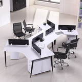 现代时尚6人职员办公桌组装屏风员工卡位组合工作位卡座电脑桌椅