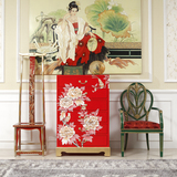 中式古典中国红六斗柜书房会所婚房喜庆置物抽屉柜收纳高柜展示柜
