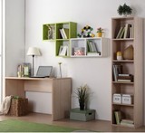 简约烤漆转角组合书桌书架掌上明珠书柜绿色实木现代书房家具正品