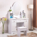 现代简约板式梳妆台 卧室白色化妆桌 小户型梳妆柜 组装家具特价