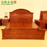 促销欧式红木家具储物双人床床头柜 非洲花梨 夫妻大床1.8米特价