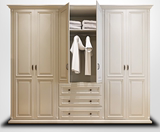 欧式实木衣柜白色储物柜美式田园整体大衣橱四五门卧室家具可定做