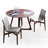欧式餐桌 实木圆餐桌椅组合 纯榆木圆桌 圆形餐桌 小户型田园饭桌