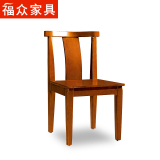 福众家具 实木餐椅现代简约火烧石餐桌椅组合 新中式橡木PU皮椅子