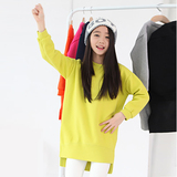 2016春新款女童韩版中长款卫衣 儿童长袖T恤 大女童长款外套卫衣