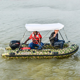 三人气垫船橡皮艇充气船硬底 冲锋舟钓鱼船加厚皮划艇二人夹网船