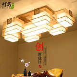 新中式吸顶灯 大气长方形led客厅灯创意温馨卧室餐厅书房铁艺灯具