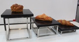 不锈钢方形柱点心架 自助餐展示架 糕点早餐茶点架 组合蛋糕架