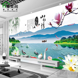 大型3d立体无纺布 现代简约山水情壁画电视客厅卧室背景墙纸定制