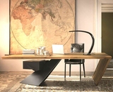 美式loft复古做旧铁艺实木电脑桌办公桌书桌会议桌餐桌原木工作台