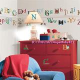 美国原装RoomMates环保墙贴儿童房书房DIY贴画3D墙纸 英文字母表