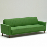 日式 绿色绒布实木沙发 三人沙发 办公室单人床 沙发床 折叠沙发