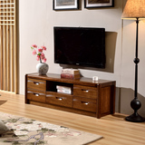 现代中式实木电视柜 胡桃木小户型客厅电视柜茶几组合家具