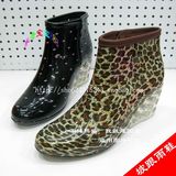 雨鞋雨靴女时尚韩国水鞋透明日本可爱女式胶鞋坡跟套鞋夏季短筒