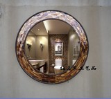 欧式浴室镜彩色玻璃镜餐厅装饰镜玄关装饰镜酒店壁饰壁挂卫浴镜子