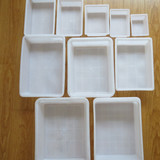 白色收纳盒塑料冰盘长方形小盒子保鲜盒食品盒冰盒小方盒无盖冰盆