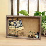 创意龙猫心语原木相框相架木质摆件龙猫画框便签框留言架礼物