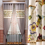 北京上门测量安装简约欧式纯色加厚雪尼尔窗帘定做美式田园卧室帘