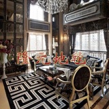 欧式时尚地毯客厅茶几地毯新古典特价腈纶地毯黑白地垫416