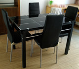 特价简易小户型创意家具钢化玻璃餐桌椅组合现代住宅简约饭桌