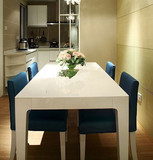 烤漆餐桌定制钢化玻璃白色亮光烤漆可做哑光烤漆餐厅客厅定做H104