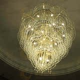 圆形水晶灯客厅吊灯餐厅椭圆形 LED水晶灯酒店大型工程大吊灯定做