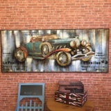 美式复古摩托车汽车立体木版画网咖酒吧咖啡厅餐厅家居墙饰装饰品