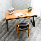 美式实木书桌铁艺桌子办公桌电脑桌家用简约现代创意写字桌书法桌