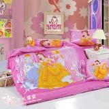 粉色芭比公主三件套全棉斯四件套卡通正版迪士尼儿童床上用品床笠