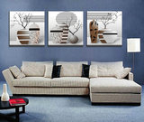 抽象花瓶装饰画 客厅沙发背景墙无框画三联画 现代简约壁画挂画