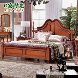 欧式床美式床实木床美式乡村家具1.8米双人床鹅掌楸木新古典婚床