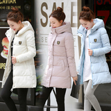 2016新款女士修身中长款羽绒棉服学生韩版显瘦大码加厚保暖棉衣潮