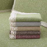 夏季纯色亚麻沙发垫巾套简约现代防滑粗棉麻布艺四季通用沙发坐垫