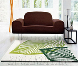 时尚绿色叶子宜家地毯客厅茶几地毯卧室床边手工腈纶地毯包邮H-ML