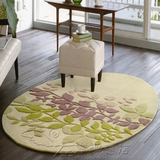 时尚欧式田园椭圆形地毯客厅茶几沙发地毯卧室床边手工地毯C-UOF