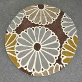 时尚欧式花朵圆形地毯客厅茶几地毯卧室床边玄关手工腈纶地毯C-XE