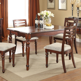 美式实木餐桌橡木餐桌椅组合 木质 小户型饭桌 欧式田园简约方桌