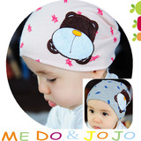 韩版婴儿帽子 儿童套头帽 男童女童宝宝春秋冬纯棉双层帽子0-3岁