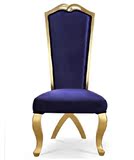 欧式新古典餐椅别墅客厅布艺餐椅实木休闲椅酒店公司会议椅家具
