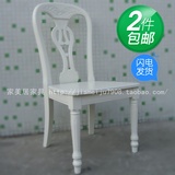 包邮欧式白色餐椅韩式田园椅子 美式餐椅现代简约实木书桌椅 619