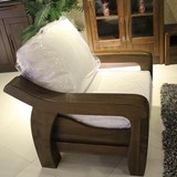 黑胡桃木沙发全实木单双沙发客厅组合沙发布艺贵妃皮沙发北美家具