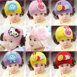 女宝宝帽子假发帽春秋冬3-6-12个月1-2岁婴儿帽套头帽可爱儿童帽