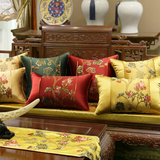 中式古典刺绣花靠垫抱枕红木沙发靠垫套腰枕美式靠包大靠背枕含芯