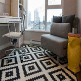 欧美式现代简约黑白格子时尚宜家地毯客厅沙发茶几餐桌椅进门垫子