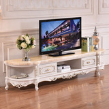 欧式电视柜大理石全实木雕花电视柜地柜客厅白色茶几烤漆卧室家具