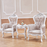 欧式沙发椅洽谈椅新古典老虎椅美式实木单人沙发椅子酒店家具现货