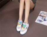 春夏韩版运动鞋女板鞋平底初高中学生透气白色网鞋休闲大童少女鞋