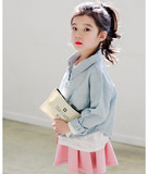 包邮童装16春秋装韩版女童长袖牛仔棉质外衣薄款儿童上衣开衫外套