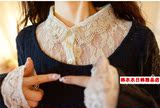 2016秋装新款女装宫庭复古娃娃领透明内搭蕾丝衫镂空长袖打底衬衫